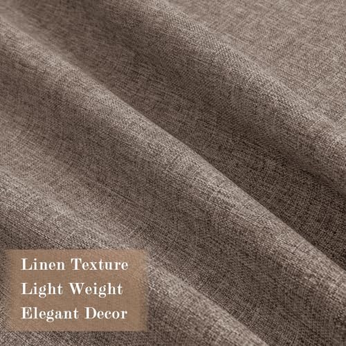 Fcosie Anti-Rust Nickel Grommet 100% Blackout Linen Look Curtains