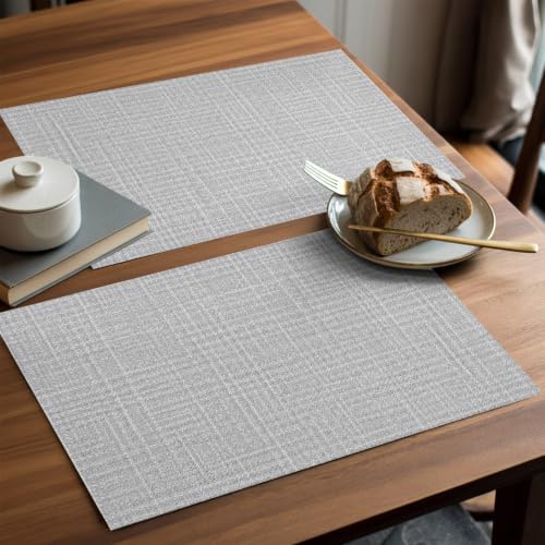 Vintage Grey Placemats Set of 8, Country Rustic Farmhouse Pastoral