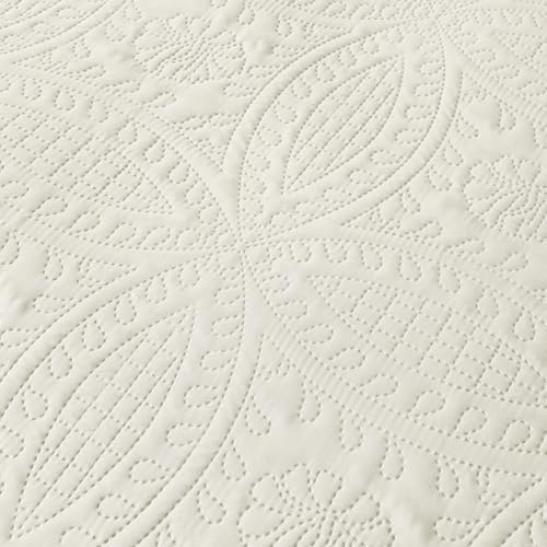 akkialla King/Cal King Quilt Set,Cream Lightweight Bedspread with Coin