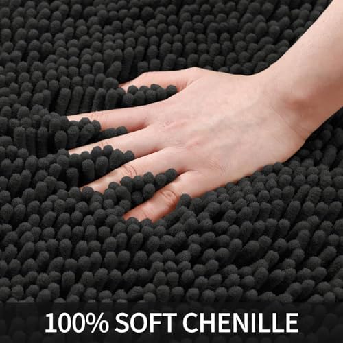 Chenille Bathroom Rugs Sets 2 Piece,Soft Shaggy Bath Rugs,Non-Slip