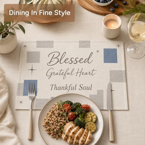 Placemats Set of 12 Linen Table Mats Washable Cloth Place Mats