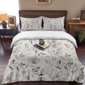 Leaves Twigs King 4 Piece Duvet Cover Set, Rustic Country Minimalist