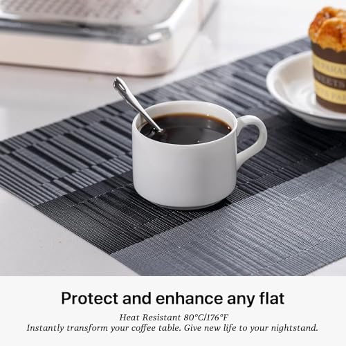 LEXMORE Placemats Vinyl/Plastic Woven Place Mats for Kitchen Table