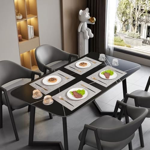 Dinner Table Placemats Rectangle 6 PCS, 11.82 x 16.93 Inches Leather