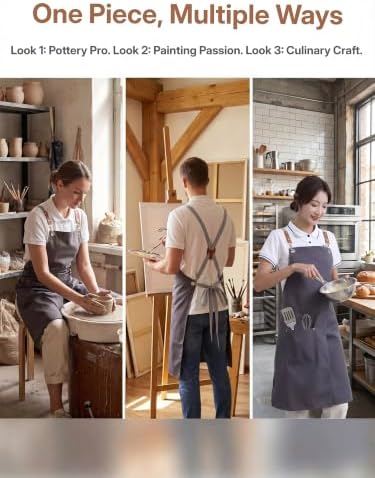 Pottery Apron Split Leg Apron Cross Back Chef Apron with