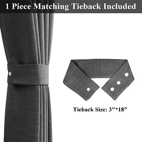 Frelement Blackout Curtains Pinch Pleated Drapery Panel Solid Color