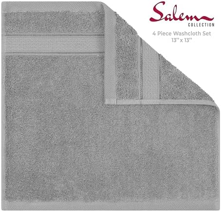 American Soft Linen Salem Washcloth Sets, 4 Piece Luxury 600 GSM 100%
