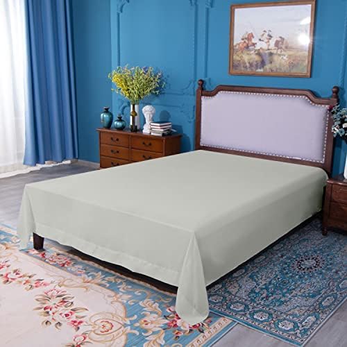 NTBAY King Microfiber Flat Sheet, 105 x 102, Light Grey