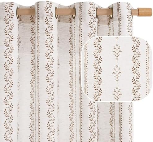 BGment Brown Boho Curtains for Living Room 96 Inch Length - 2 Panels