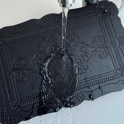 Faux Leather Placemats Set of 6,Embossed,Waterproof Heat Resistant