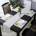 Modern Light Gray Lines Table Runner and Placemats Set of 4 Vintage