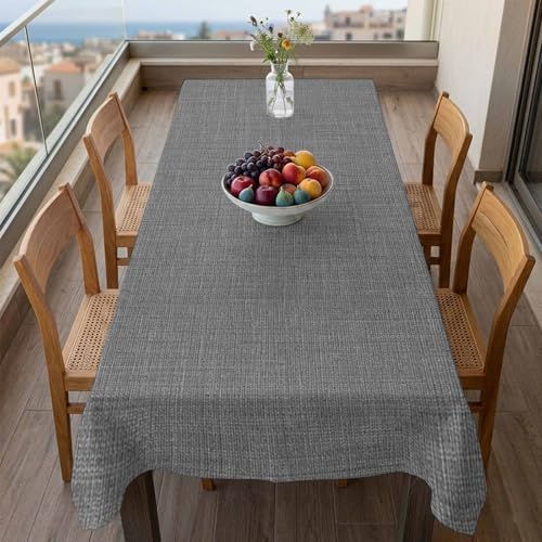 Classic Solid Gray Rectangle Tablecloth 60x120 Inches,Vintage