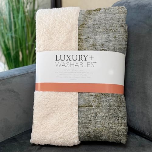 Addison Rugs ASB675 Taupe 50" x 70" Oversized Sherpa Throw Blanket