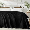 Exclusivo Mezcla Soft Fleece Twin Size Blanket for Bed, Black