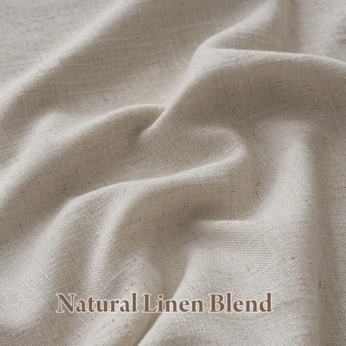 RYB HOME Linen Blackout Curtains 96 inches Long, 100% Blackout Noise