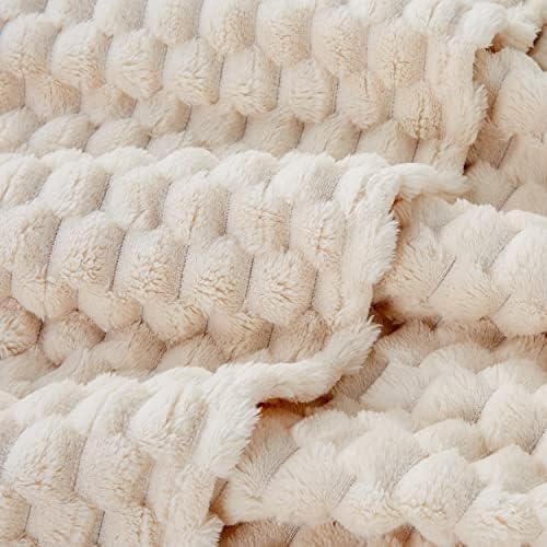 EXQ Home Beige Soft Fleece King Blanket Cozy Throw for Bed,Turtle