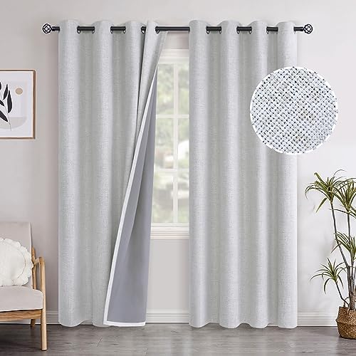YoungsTex Linen Blackout Curtains 84 Inches Long for Living Room 2