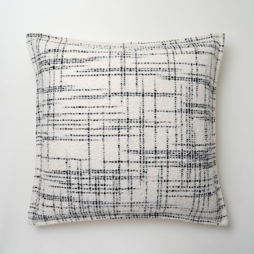 THE-TINOART Black and White Abstract Plaid Throw Pillow Cover 18x18