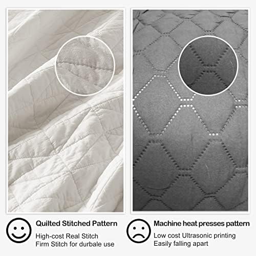 HORIMOTE HOME Quilt Set King Size, Stone-Washed Chic Rustic Cream