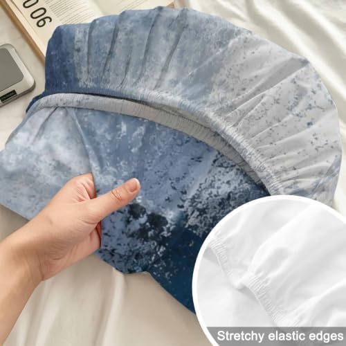 Blue Gray Graffiti Texture 3 Piece Fitted Sheets Twin XL Size Fit