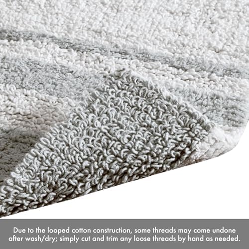 Madison Park Shower Curtain & Bath Rug Set – Grey Waffle Weave 70x70