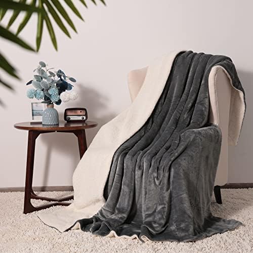 NANPIPER King Size Sherpa Blanket, Soft Fleece Throw for Bed