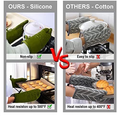 KEGOUU Oven Mitts and Pot Holders 6pcs Set, Kitchen Oven Glove High