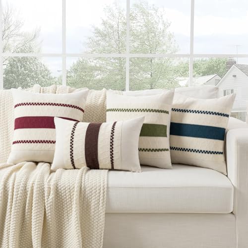 Fancy Homi Set of 2 Boho Coral Decorative Throw Pillow Cover 20x20