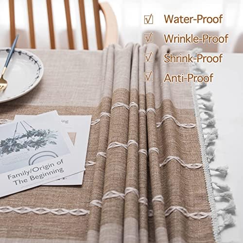 JIALE Tablecloths for Rectangle Tables, Cotton Linen Table Cloth