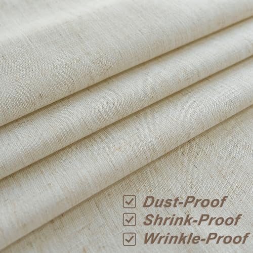 Beige Cream Linen Table Cloth for Dining Room Kitchen Flax Burlap