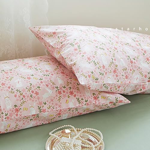 4 Piece Cotton Floral Bedding Set, Floral Bedding Duvet Cover Set