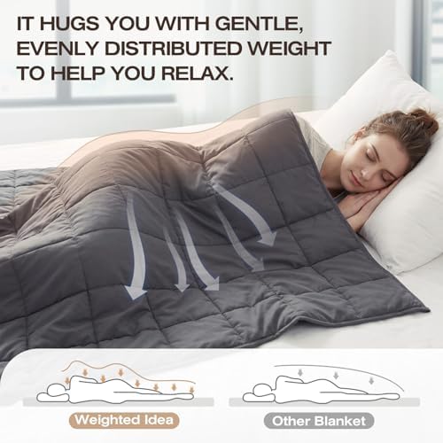 RJOP Cooling Weighted Blanket for Adults (10lbs, 48"x72") Heavy