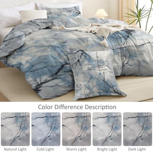 3 Pieces Duvet Cover King Size 90" x 90", Soft Breathable Microfiber