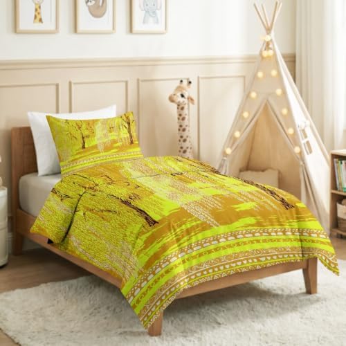 King Duvet Cover Set Autumn Scenery Forest Trees Printed Duvet Cover