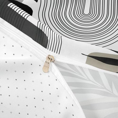Erosebridal Boho Black White Queen Bedding Set, Mid Century Abstract