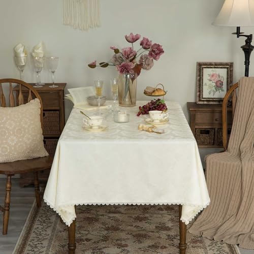 GLORY SEASON Textured Rectangle/Oblong Tablecloth Jacquard Fabric
