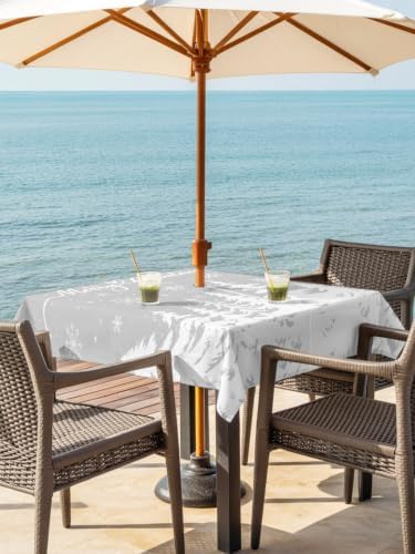 Rustic Merry Christmas Outdoor Tablecloth with Umbrella Hole and