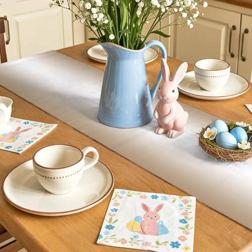 Beige White Ombre Table Runner Linen Burlap Table Runner 72 Inches