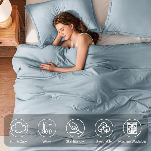 Full Comforter Set Prewashed Lightweight Quilted Bedding for All