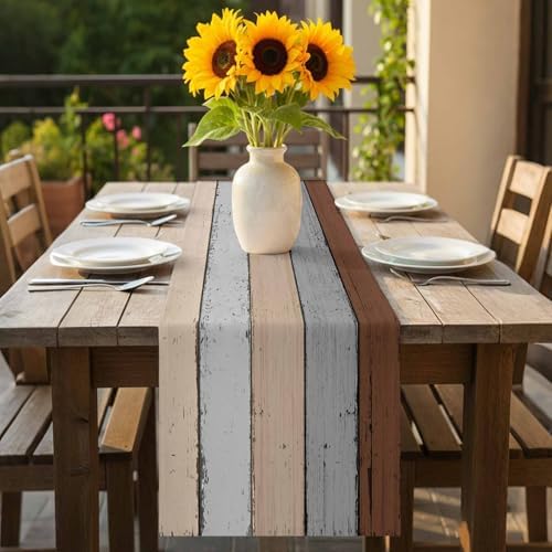 Farmhouse Cotton Linen Table Runner Dresser Scarf Retro Rustic Barn