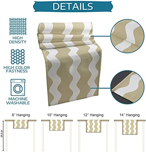 Light Brown Ripple Table Runner and Placemats for Dining Tables,Burlap