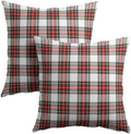 Christmas Scottish Tartan Plaid Outdoor Throw Pillow Cover 22x22 in