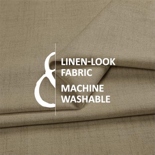 Pinch Pleated Linen Texture Semi Sheer Curtains Oatmeal 108 in Long