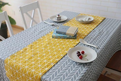 meioro Grey Farmhouse Table Cloth Rectangle Cotton Linen Nordic Twill