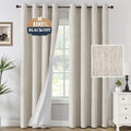 H.VERSAILTEX Chenille Linen Curtains 108 inches Long 100% Black Out