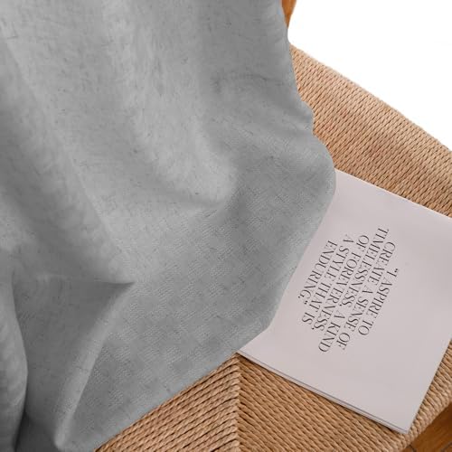 Pinch Pleated Linen Semi Sheer Curtain, 50 Width 108 Inch Long