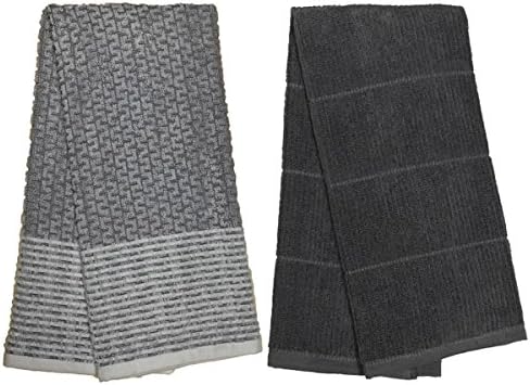 Set of 4, 100% Ring-Spun Terry Cotton Kitchen Dish Towels - 410 GSM, 2