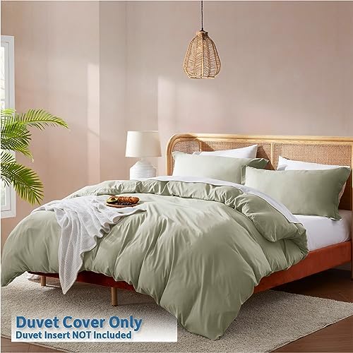 Nestl Light Sage California King Duvet Cover Sets - Soft Double