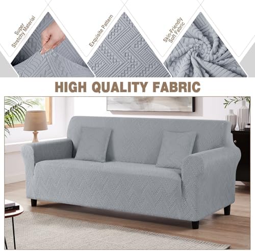 Ruaozz Stretch Sofa Cover, Soft Jacquard Furniture Protector