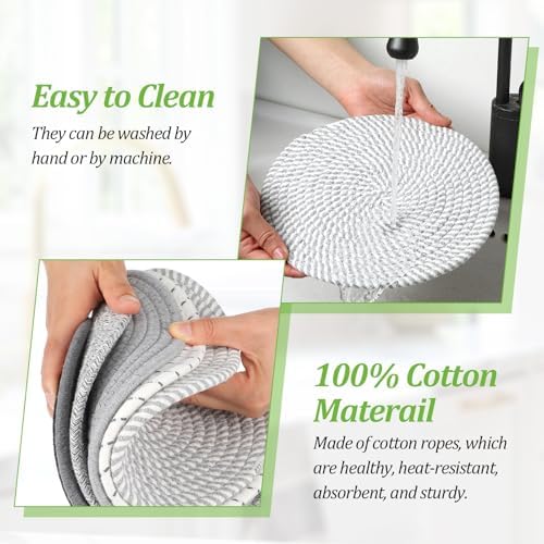 10-Inch Large Trivets for Hot Dishes, Set of 6, Heat Resistant Pot
